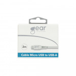 Gear Rund Laddkabel MicroUSB till USB-A 2m Vit Gear Rund Laddkabel MicroUSB till USB-A 2m Vit