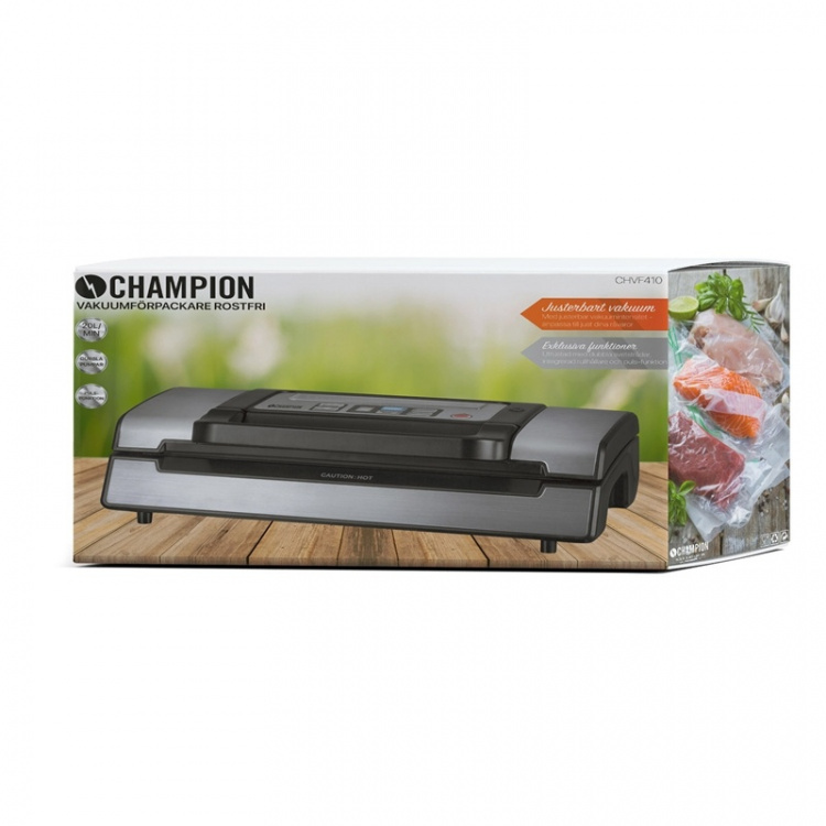 Champion Vakuumförpackare Pro 20L/min 130W VF410 Rostfri/Svart Champion Vakuumförpackare Pro 20L/min 130W VF410 Rostfri/Svart