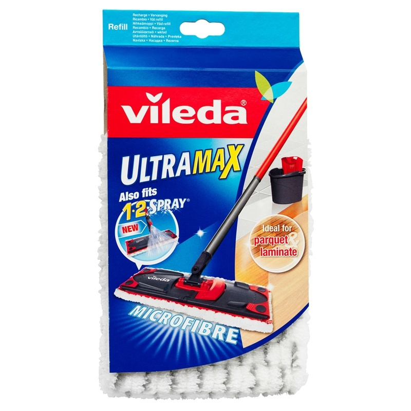 ULTRAMAX VILEDA microfibre 1-2 SPRAY REPLACEMENT Pads 2 Pack MOP Nouveau Head Clean