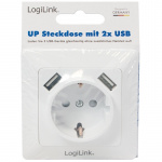 LogiLink Vägguttag 230V med 2xUSB 2,1A LogiLink Vägguttag 230V med 2xUSB 2,1A