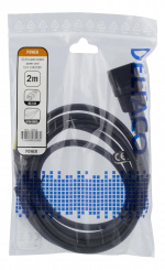 DELTACO C14 till öppen ände, 2m, IEC C14, 10A, svart