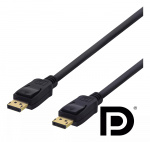 DELTACO DisplayPort-kabel, 3m, 4K UHD, DP 1.2, svart