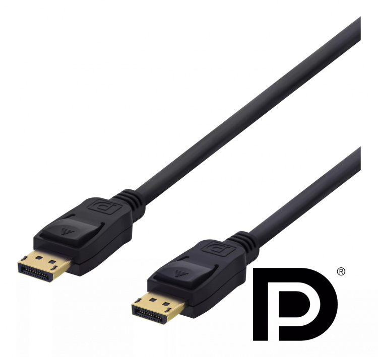 DELTACO DisplayPort-kabel, 3m, 4K UHD, DP 1.2, svart