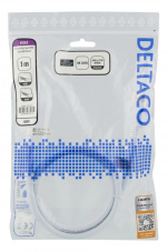 DELTACO High-Speed Premium HDMI-kabel, 1m, Ethernet, 4K UHD, vit DELTACO High-Speed Premium HDMI-kabel, 1m, Ethernet, 4K UHD, vit