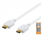 DELTACO High-Speed Premium HDMI-kabel, 2m, Ethernet, 4K UHD, vit DELTACO High-Speed Premium HDMI-kabel, 2m, Ethernet, 4K UHD, vit