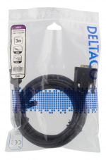 DELTACO HDMI till DVI-kabel, 3m, Full HD, svart