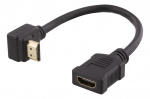 DELTACO Flexibel HDMI-adapter, 0,2 m, vinklad upp, HDMI M/F, UHD, svar DELTACO Flexibel HDMI-adapter, 0,2 m, vinklad upp, HDMI M/F, UHD, svar