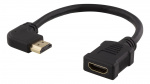 DELTACO Flexibel HDMI-adapter, 0,2 m, vinklad höger, HDMI M/F, UHD, sv DELTACO Flexibel HDMI-adapter, 0,2 m, vinklad höger, HDMI M/F, UHD, sv