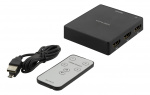 DELTACO HDMI Switch med fjärrkontroll, 4 källor, 4K-stöd, HDCP 1.4