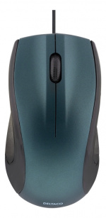 DELTACO trådad optisk mus, 3 knappar med scroll, 1200 DPI, blå
