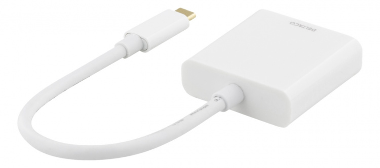 DELTACO USB-C till HDMI adapter, 4096x2160 30Hz, vit DELTACO USB-C till HDMI adapter, 4096x2160 30Hz, vit