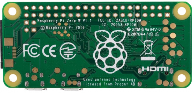 Raspberry Pi Zero W, separat GPIO-stiftlist, WiFi+BT, microSD, grön