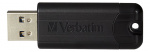 Verbatim PinStripe USB-minne, 16 GB, USB 3.0, utdragbar kontakt, svart