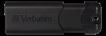 Verbatim PinStripe USB-minne, 16 GB, USB 3.0, utdragbar kontakt, svart