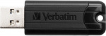 Verbatim PinStripe 256GB USB-minne, USB 3.0, skjut- och drag-funktion,