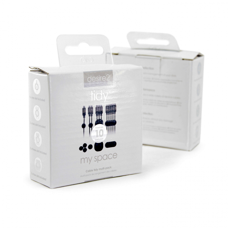 Desire2 Kabelclips Tidy 10pack Svart 4x1 kabel, 2x2 kablar, 2x3 kablar, 2x4 kablar Desire2 Kabelclips Tidy 10pack Svart 4x1 kabel, 2x2 kablar, 2x3 kablar, 2x4 kablar