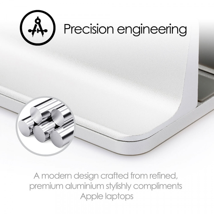 Desire2 Bordsställ för Mac/Ultrabooks Justerbar Aluminium Silver