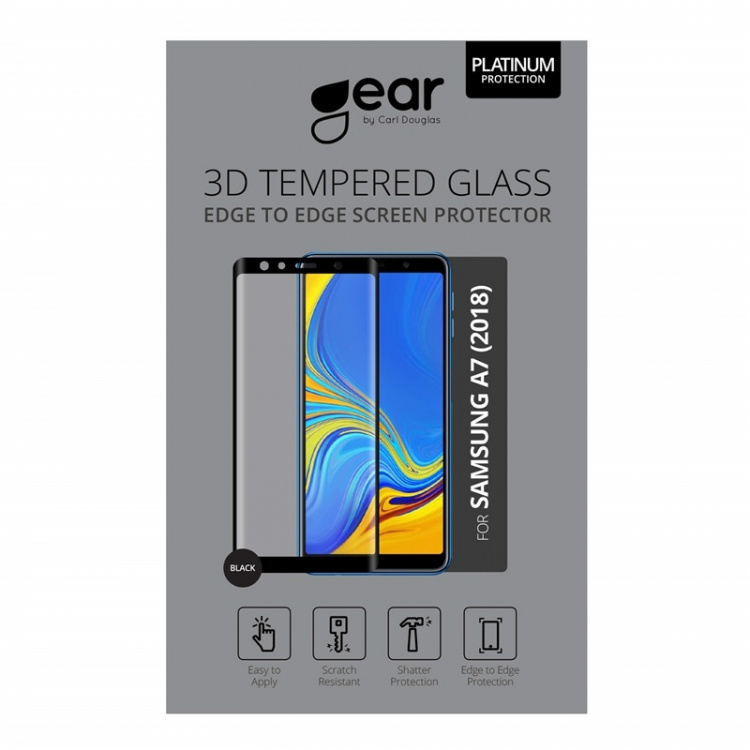 Gear Härdat Glas 3D Full Cover Svart Samsung Galaxy A7 Gear Härdat Glas 3D Full Cover Svart Samsung Galaxy A7