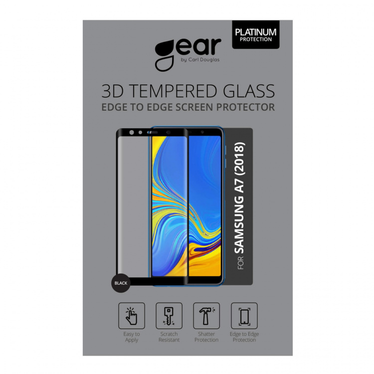 Gear Härdat Glas 3D Full Cover Svart Samsung Galaxy A7 Gear Härdat Glas 3D Full Cover Svart Samsung Galaxy A7
