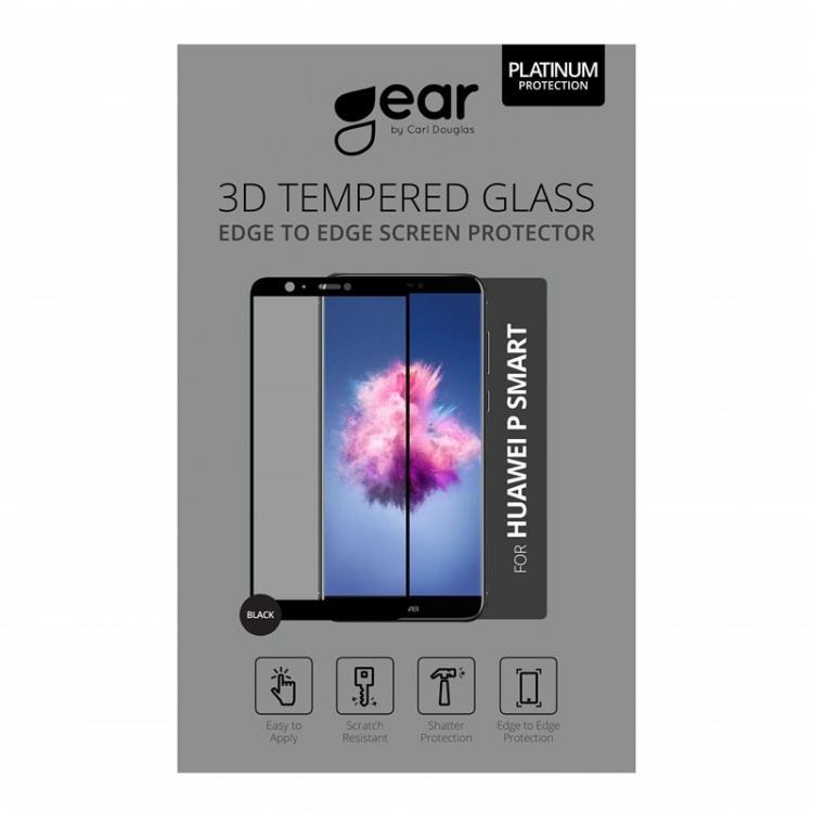Gear Härdat Glas 3D Full Cover Svart Huawei P Smart 2018 Gear Härdat Glas 3D Full Cover Svart Huawei P Smart 2018