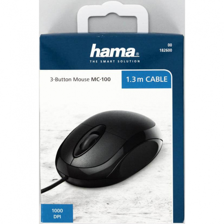 Hama Mus MC-100 Optisk Svart Hama Mus MC-100 Optisk Svart