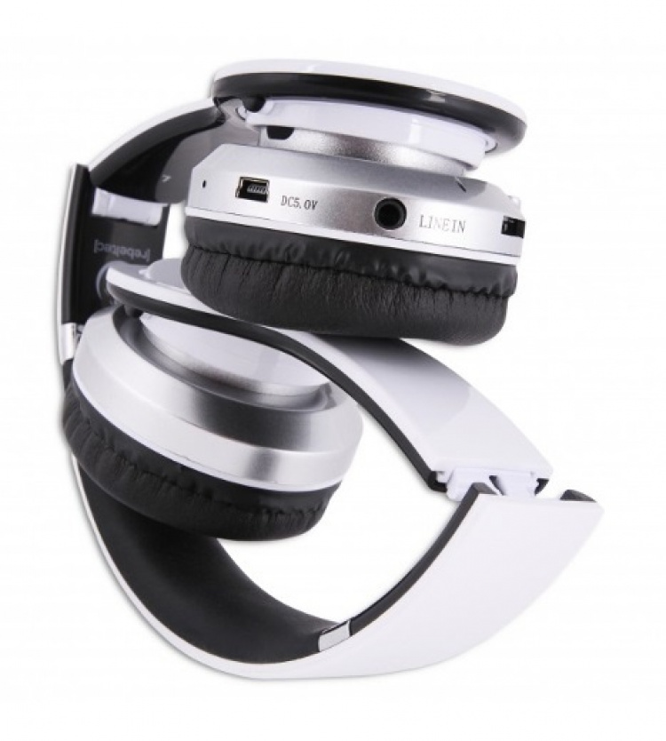 Rebeltec Crystal, trådlösa hörlurar med Bluetooth, vit