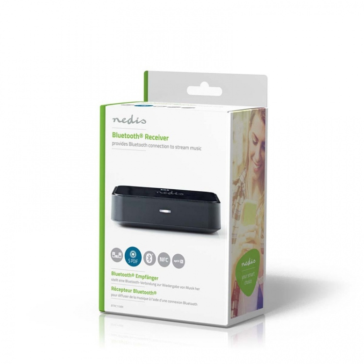 Trådlös ljudmottagare | Bluetooth® | TosLink-utgång | 3.5 mm utgång | Svart