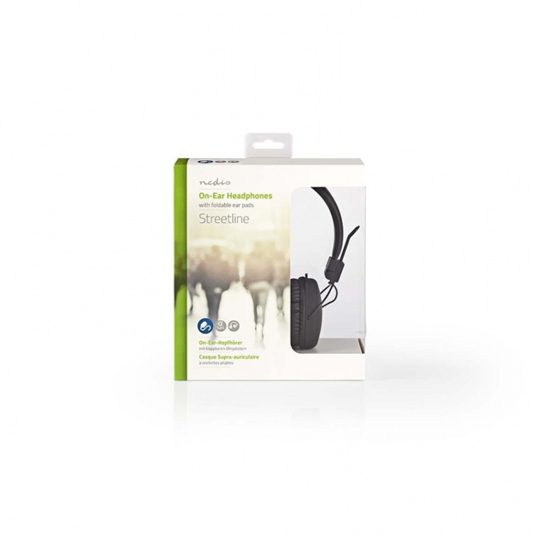 Nedis On-Ear Trådbundna Hörlurar | 3.5 mm | Kabellängd: 1.20 m | Svart Nedis On-Ear Trådbundna Hörlurar | 3.5 mm | Kabellängd: 1.20 m | Svart