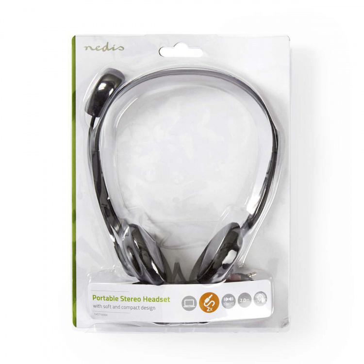 Nedis PC headset | On-Ear | Stereo | 2x 3.5 mm | Vikbara Mikrofon | Svart Nedis PC headset | On-Ear | Stereo | 2x 3.5 mm | Vikbara Mikrofon | Svart