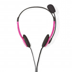 Nedis PC headset | On-Ear | Stereo | 2x 3.5 mm | Vikbara Mikrofon | Rosa Nedis PC headset | On-Ear | Stereo | 2x 3.5 mm | Vikbara Mikrofon | Rosa
