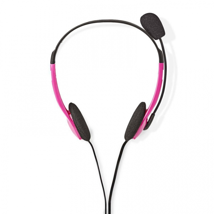 Nedis PC headset | On-Ear | Stereo | 2x 3.5 mm | Vikbara Mikrofon | Rosa Nedis PC headset | On-Ear | Stereo | 2x 3.5 mm | Vikbara Mikrofon | Rosa