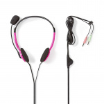 Nedis PC headset | On-Ear | Stereo | 2x 3.5 mm | Vikbara Mikrofon | Rosa Nedis PC headset | On-Ear | Stereo | 2x 3.5 mm | Vikbara Mikrofon | Rosa