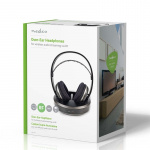 Nedis Trådlösa TV-hörlurar | RF, frequency 868 Mhz | Over-Ear | Maximal batteritid: 11 timmar | 100 m | Digitalt ljud | Batteri docka | Silver / Svart Nedis Trådlösa TV-hörlurar | RF, frequency 868 Mhz | Over-Ear | Maximal batteritid: 11 timmar | 100 m | Digitalt ljud | Batteri docka | Silver / Svart