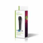 Nedis Mikrofon | Kardioid | Avtagbar kabel | 5.00 m | 80 Hz - 12 kHz | 600 Ohm | -75 dB | På / av-knapp | Resväska ingår | ABS / Aluminium | Svart