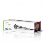 Nedis Trådad Mikrofon | Kardioid | Avtagbar kabel | 5.00 m | 80 Hz - 13 kHz | 600 Ohm | -72 dB | På / av-knapp | Metall | Silver