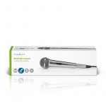 Nedis Trådad Mikrofon | Kardioid | Avtagbar kabel | 5.00 m | 80 Hz - 13 kHz | 600 Ohm | -72 dB | På / av-knapp | Metall | Silver