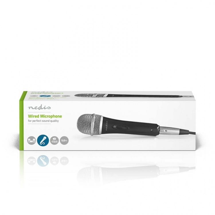 Nedis Trådad Mikrofon | Kardioid | Avtagbar kabel | 5.00 m | 50 Hz - 15 kHz | 600 Ohm | -72 dB | På / av-knapp | Resväska ingår | Metall | Grå / Svart Nedis Trådad Mikrofon | Kardioid | Avtagbar kabel | 5.00 m | 50 Hz - 15 kHz | 600 Ohm | -72 dB | På / av-knapp | Resväska ingår | Metall | Grå / Svart