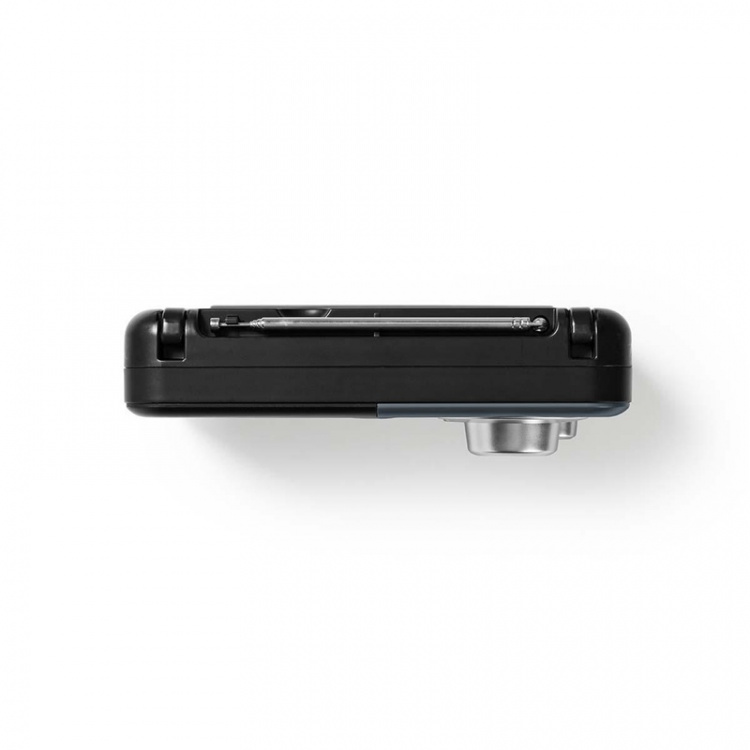 Nedis FM-radio | Portabel design | FM | Batteridriven / Strömadapter | Analog | 2.4 W | Svart Vit Skärm | Hörlursuttag | IP20 | Handtag | Grå / Svart
