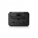 Nedis FM-radio | Portabel design | FM | Batteridriven / Strömadapter | Analog | 2.4 W | Svart Vit Skärm | Hörlursuttag | Bärhandtag | Svart / Vit