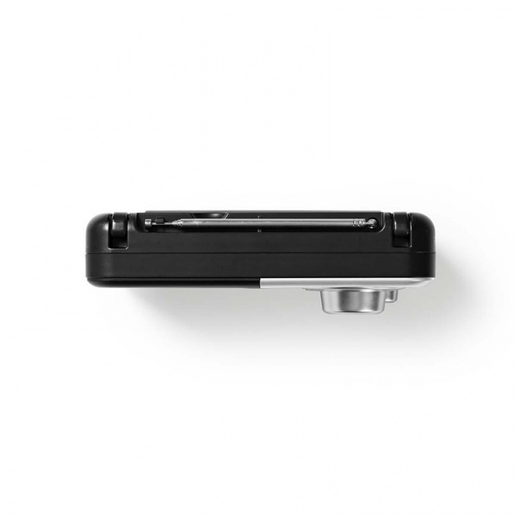 Nedis FM-radio | Portabel design | FM | Batteridriven / Strömadapter | Analog | 2.4 W | Svart Vit Skärm | Hörlursuttag | Bärhandtag | Svart / Vit