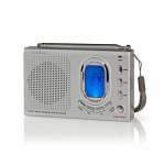 Nedis Världs radio | Portabel design | AM / FM / SW | Batteridriven / Strömadapter | Digital | 1.5 W | Hörlursuttag | Väckarklocka | Sov timer | Grå