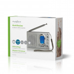 Nedis Världs radio | Portabel design | AM / FM / SW | Batteridriven / Strömadapter | Digital | 1.5 W | Hörlursuttag | Väckarklocka | Sov timer | Grå