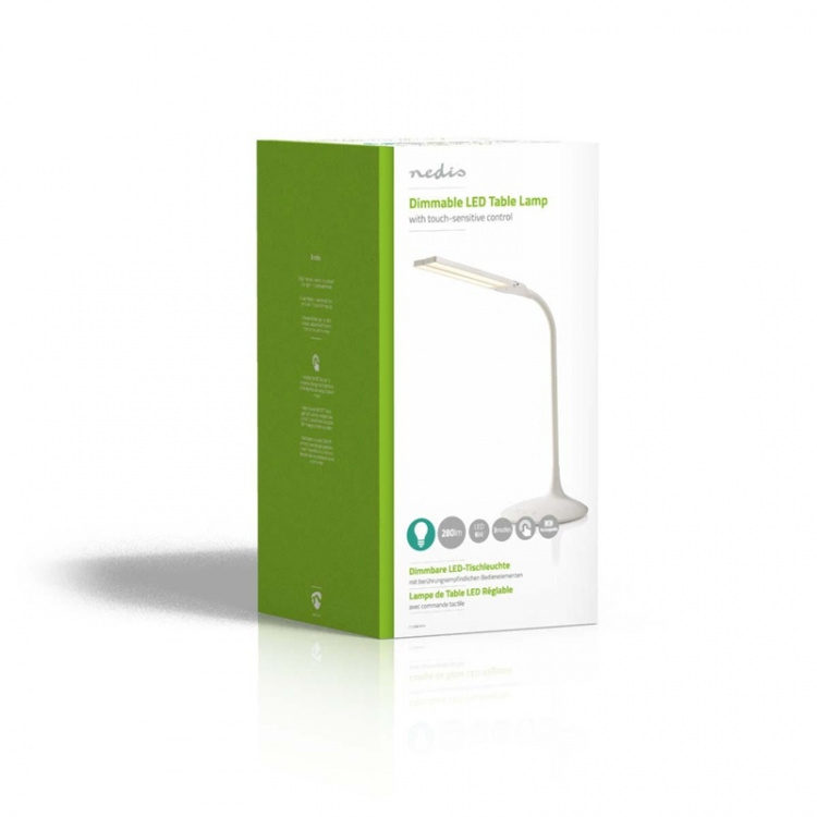 Nedis LED Bordslampa | Dimbar | 280 lm | Uppladdningsbara | Peka på funktion | Vit