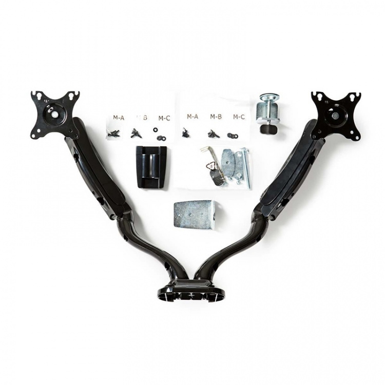 Skärmfäste för skrivbord | Arm för dubbla skärmar | Fullständigt justerbar | 10-