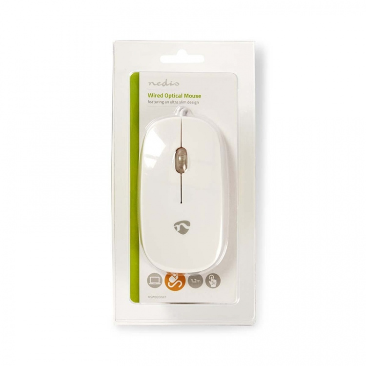 Nedis Mus | Trådbundet | 1000 dpi | Antal knappar: 3 | Höger- och vänsterhänt Nedis Mus | Trådbundet | 1000 dpi | Antal knappar: 3 | Höger- och vänsterhänt
