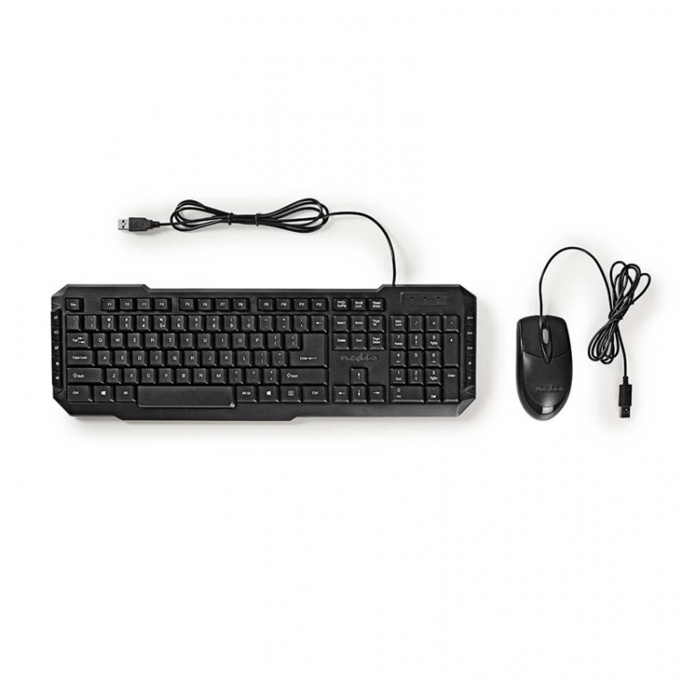 Nedis Mus och tangentbord | Trådbundet | Mus- och tangentbordanslutning: USB | 800 dpi | US International | US Layout Nedis Mus och tangentbord | Trådbundet | Mus- och tangentbordanslutning: USB | 800 dpi | US International | US Layout