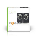 Nedis PC-högtalare | 2.0 | 18 W | 3.5 mm Hane | USB ström | Volymkontroll | Anslutningsutgång
