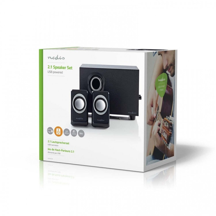 Nedis PC-högtalare | 2.1 | 33 W | 3.5 mm Hane | USB ström | Volymkontroll Nedis PC-högtalare | 2.1 | 33 W | 3.5 mm Hane | USB ström | Volymkontroll