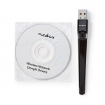Nedis Nätverks dongle | Wi-Fi | AC600 | 2.4/5 GHz (Dual Band) | USB2.0 | Wi-Fi hastighet total: 600 Mbps | Windows 10 / Windows 7 / Windows 8