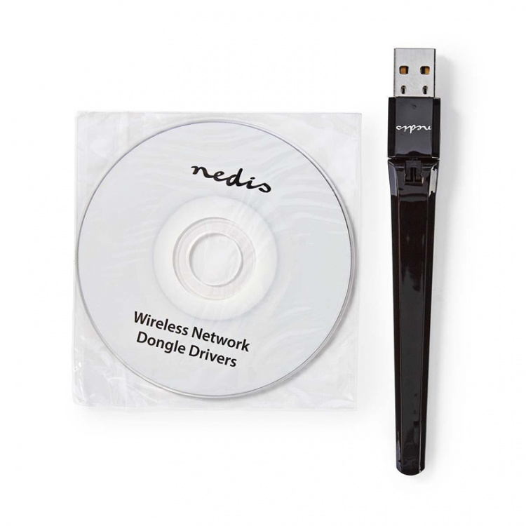 Nedis Nätverks dongle | Wi-Fi | AC600 | 2.4/5 GHz (Dual Band) | USB2.0 | Wi-Fi hastighet total: 600 Mbps | Windows 10 / Windows 7 / Windows 8